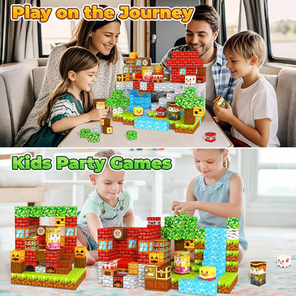 Magnetic Blocks, Magnetic Tiles Building Blocks, Magnet Cubes Toddler Kids Toys, Sensory STEM Toys for 3-5 4-6 5-7 6-8 Year Old Boys Girls Easter Birthday Gifts Travel Outdoor Kids Games (0.8IN/2CM)