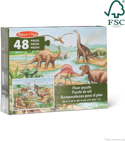 Melissa & Doug Dinosaurs Floor Puzzle - 48 Pieces (2 Feet x 3 Feet Assembled) - FSC Certified
