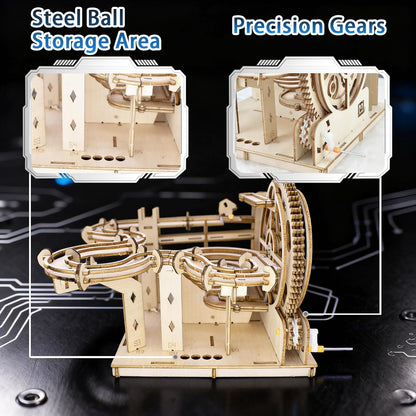 3D Wooden Puzzles for Adults - Space Station Mechanical Model Kit with Lights & Music, 511PCS Adult Wooden Puzzles, DIY Building Toy for Teen & Adults, Miniature House Kit for Birthday Father's Day