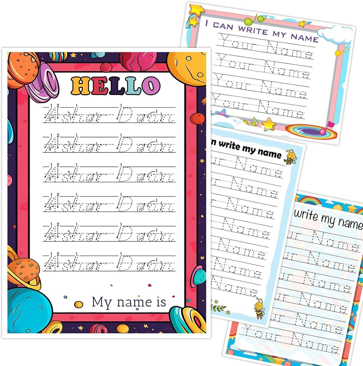 Personalized Name Tracing A4 Acrylic Board Custom Name Writing Practice for Boys Girls Handwriting Tracing Dry Erase Board for Preschooler