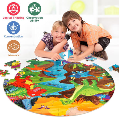 SYNARRY Solar System Floor Puzzles for Kids Ages 4-8, Large 70 Piece Jigsaw Puzzles for Kids Ages 4-6, Space Planet Astronaut Toys Puzzles, Preschool Learning Toys, Easter Basket Stuffers for Boy Girl