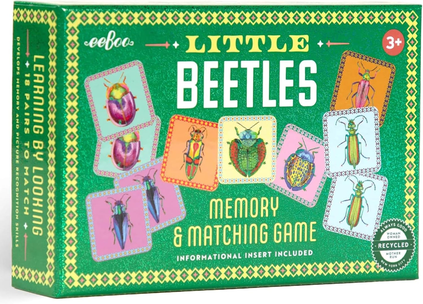 eeBoo: Memory & Matching Game- Little Birds- 18 Illustrated Matching Pairs, Concentration Tile Game, Informational Insert, Kids Ages 4+, 1-4 Players