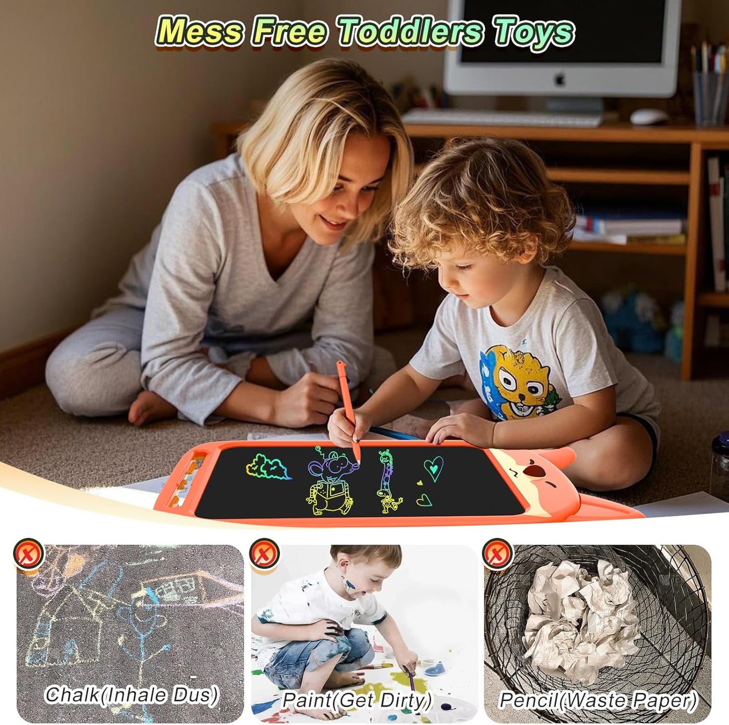 10 Inch LCD Writing Tablet, Erasable Doodle Board Toy, Cute Lion Drawing Pad for Kids Ages 2-6 - Educational Christmas Birthday Gift (Lion)