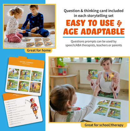 Sequence for Kids Cards, Speech Therapy Materials, Homeschool SEL, Autism, Tell A Story Picture Cards, Social Skills, Picture Cards, ESL, ELL