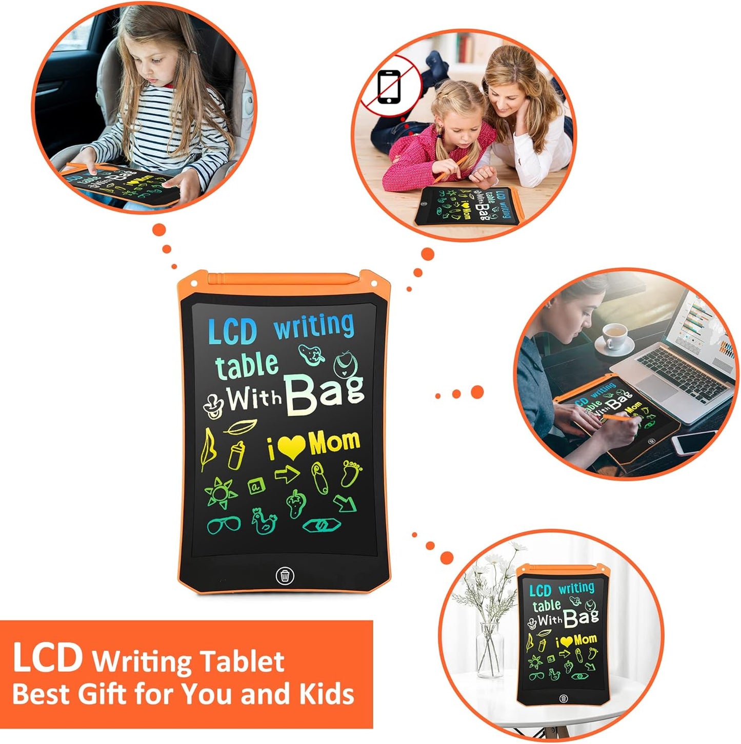 4 Pack LCD Writing Tablet for Kids, Colorful Toddler Drawing Tablet Doodle Board, Erasable Reusable Electronic Drawing Pad, LEYAOYAO Educational and Learning Toy for 3-6 Years Old Boy and Girl
