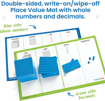 hand2mind Foam Base Ten Blocks Activity Set, Place Value Manipulatives, Base 10 Blocks for Math, Counting Cubes, Math Manipulatives 1st Grade, Small Group Classroom Must Haves (133 Pieces)