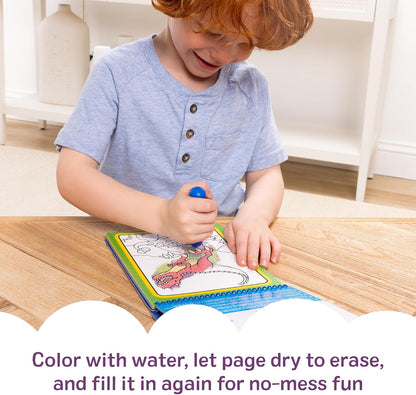 Melissa & Doug On The Go Water Wow! Mess Free Coloring Book, Reusable Water-Reveal Activity Pad, Dinosaurs, Travel Toys, Party Favors, for Toddlers & Kids Ages 3+