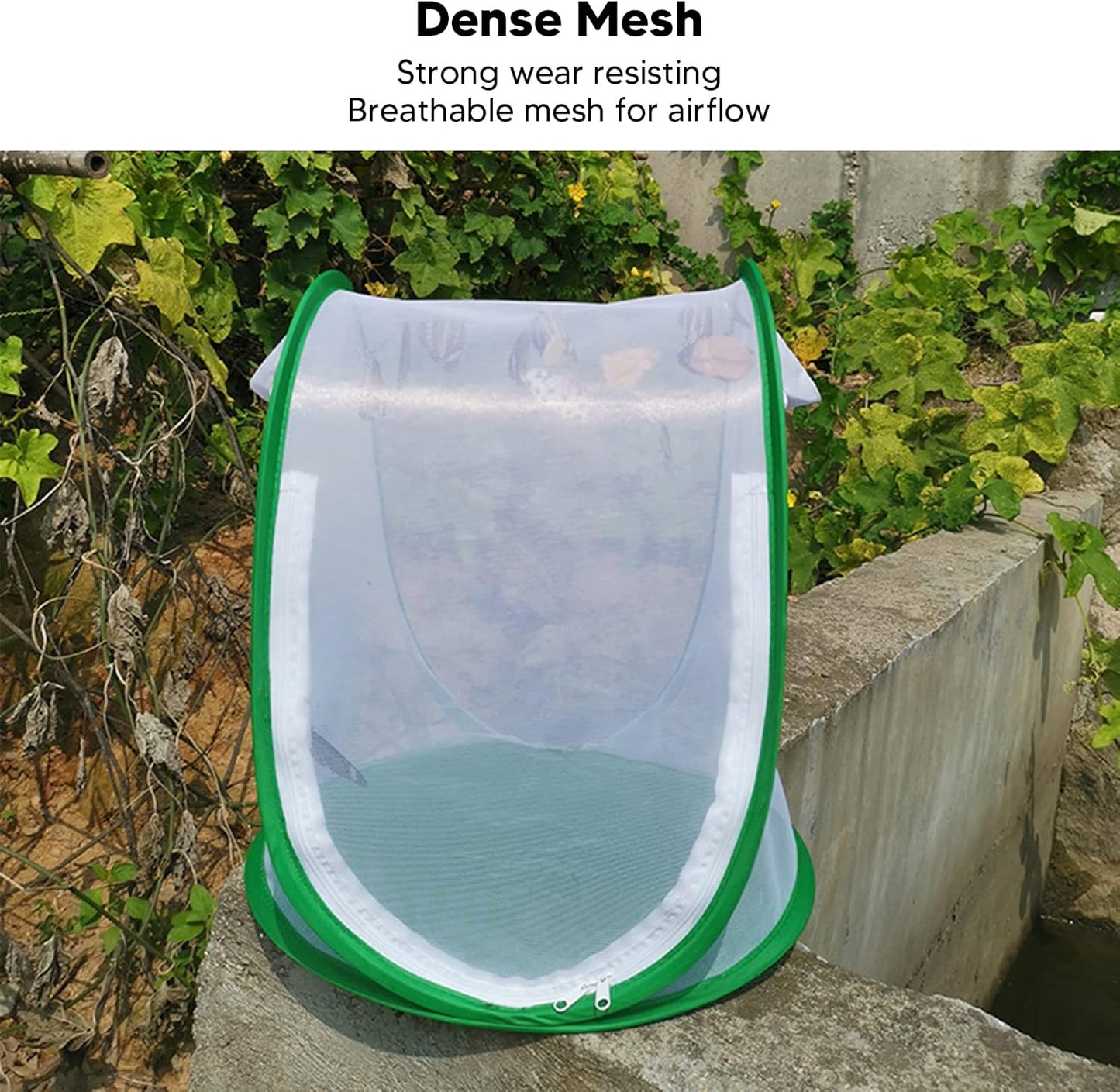 Outdoor Large Butterfly Net Habitat, Collapsible Caterpillar Growing Mesh Cage Terrarium for Observation Feeding