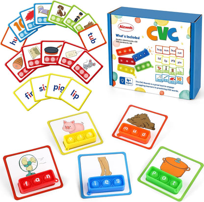 Aizweb Sight Words Flash Cards, Phonics Games Learn to Read Spelling Reading Learning Games, Dolch Site Words Digraphs CVC Blends Long Vowel Sounds for Pre-k Kindergarten 1st 2nd 3rd Speech Therapy