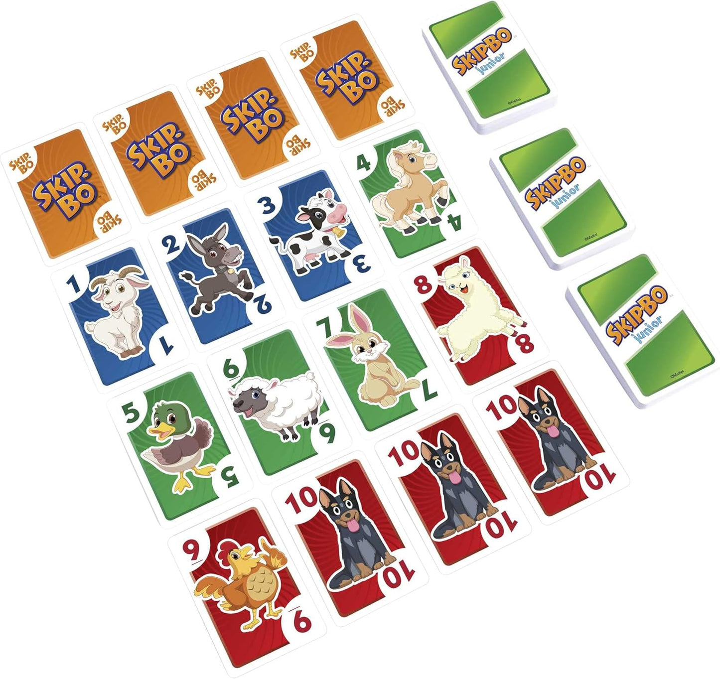 Mattel Games Skip Bo Junior Card Game in with 2 Levels of Play, 112 Cards, Sequencing Entertainment for 2 to 4 Players Ages 5 Years & Older