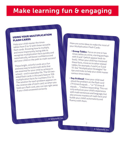 Scholastic Flash Cards: Multiplication 0 - 12
