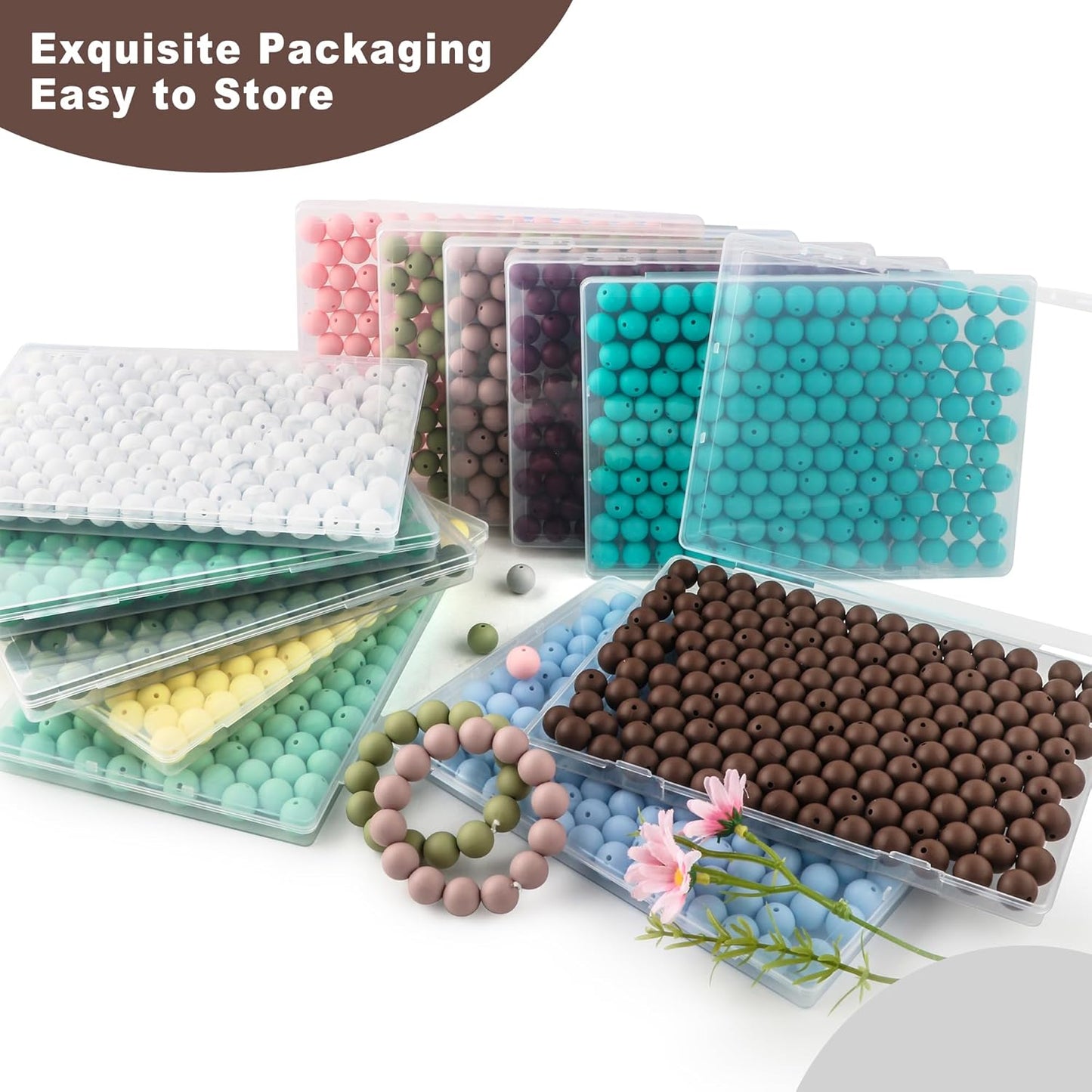 65Pcs 19mm Silicone Beads for Keychain Making Bracelet Necklace, Bulk Round Silicone Beads for Pens（Christmas Green） - Colors B