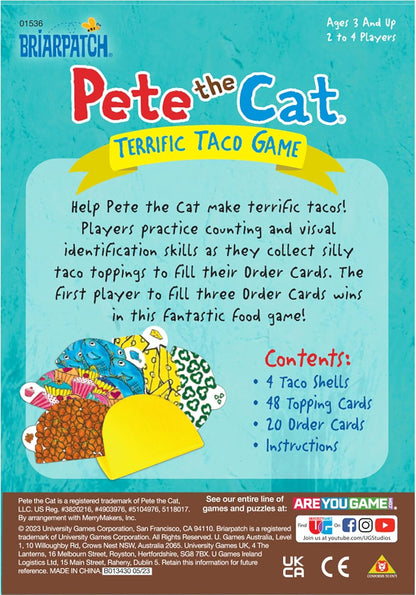 Briarpatch, Pete The Cat Terrific Taco Game, Based On Early Reader Books by James Dean, Preschool Learning for Children