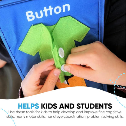 SENSORY4U Learning to Dress Busy Board - Montessori-Inspired Educational Toy for Toddlers and Kids, Develops Fine Motor and Basic Life Skills