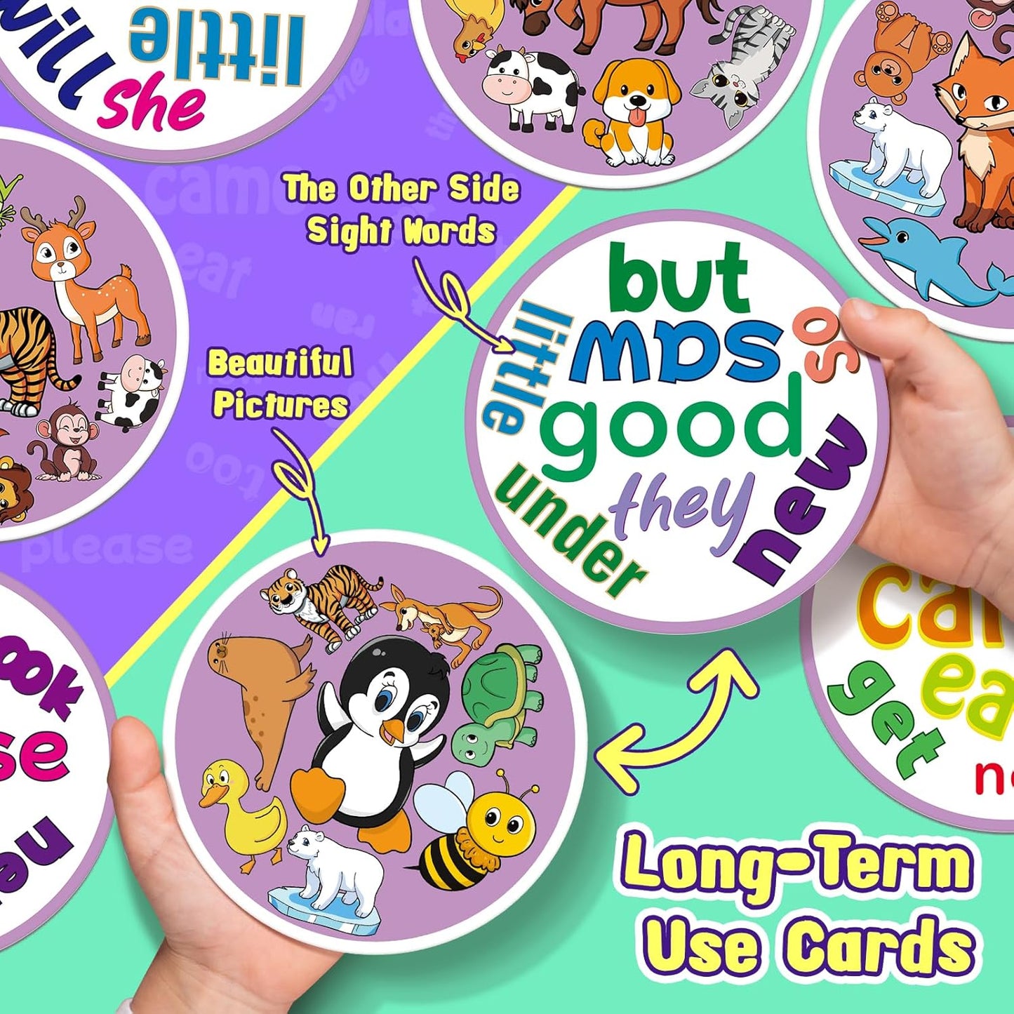 Edulok Memory Card Game, Kids Sight Word Piles Card Games, Animal Table Match Game for Toddlers, Indoor Recess Family Games, Preschool Classroom Reading Games, Homeschool Supplies