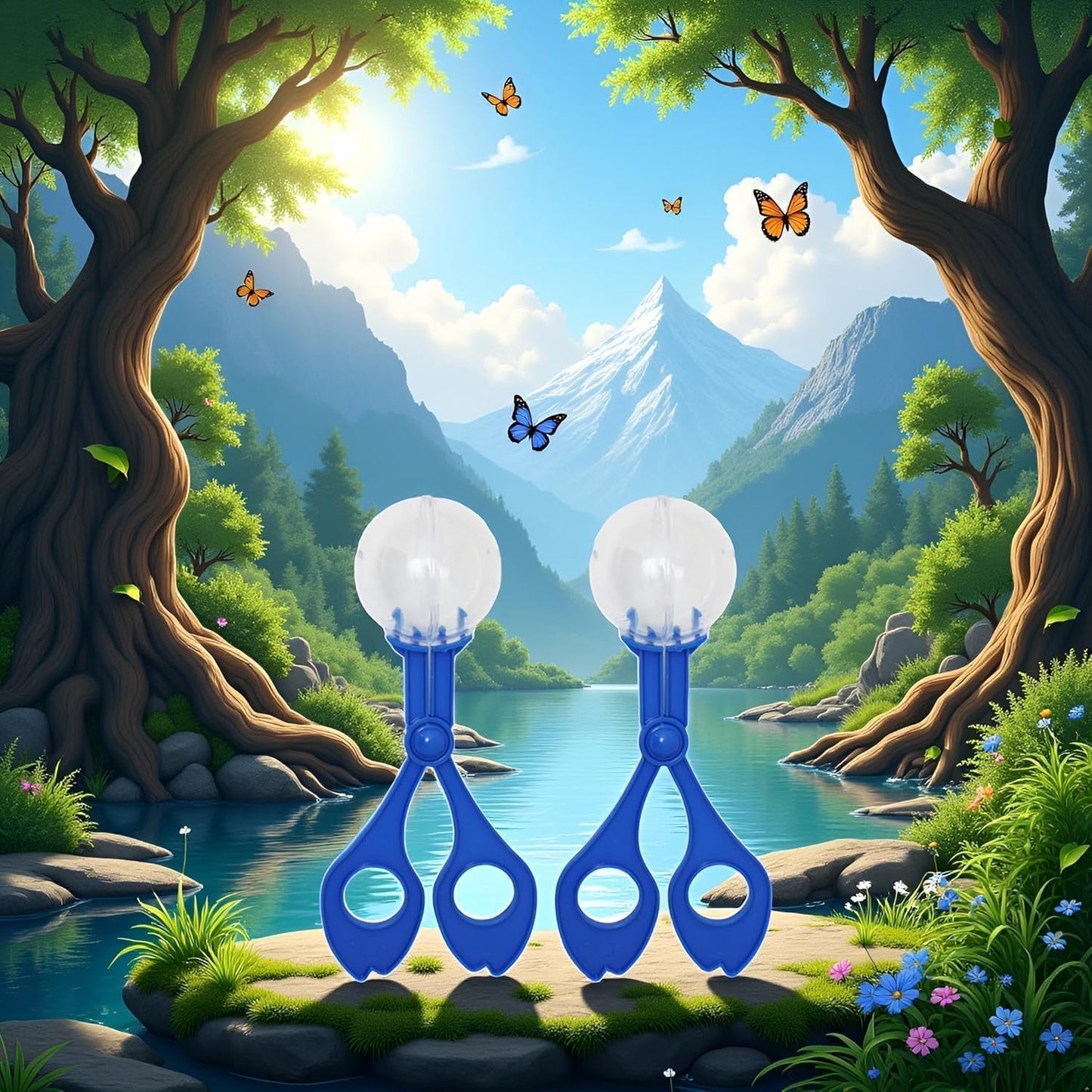 2-Pack Nature Exploration Tools - Ergonomic Scoopers and Clamps for Field Research and Outdoor Activities, Durable Plastic Design with Non-Slip Grip