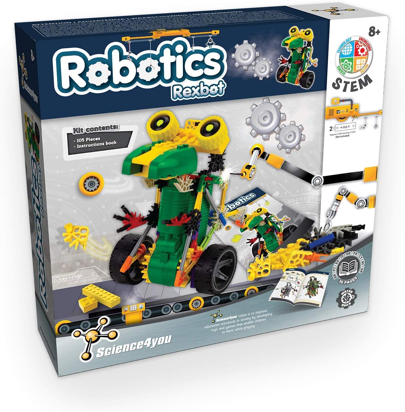 Science4you Robotics Betabot - Stem Robotics Kit for Kids 8-12+, 126 Pieces Included, Robot Building Kit for Kids, Robot Toys, Game, Gift for Boys and Girls Ages 8 9 10 11 12+
