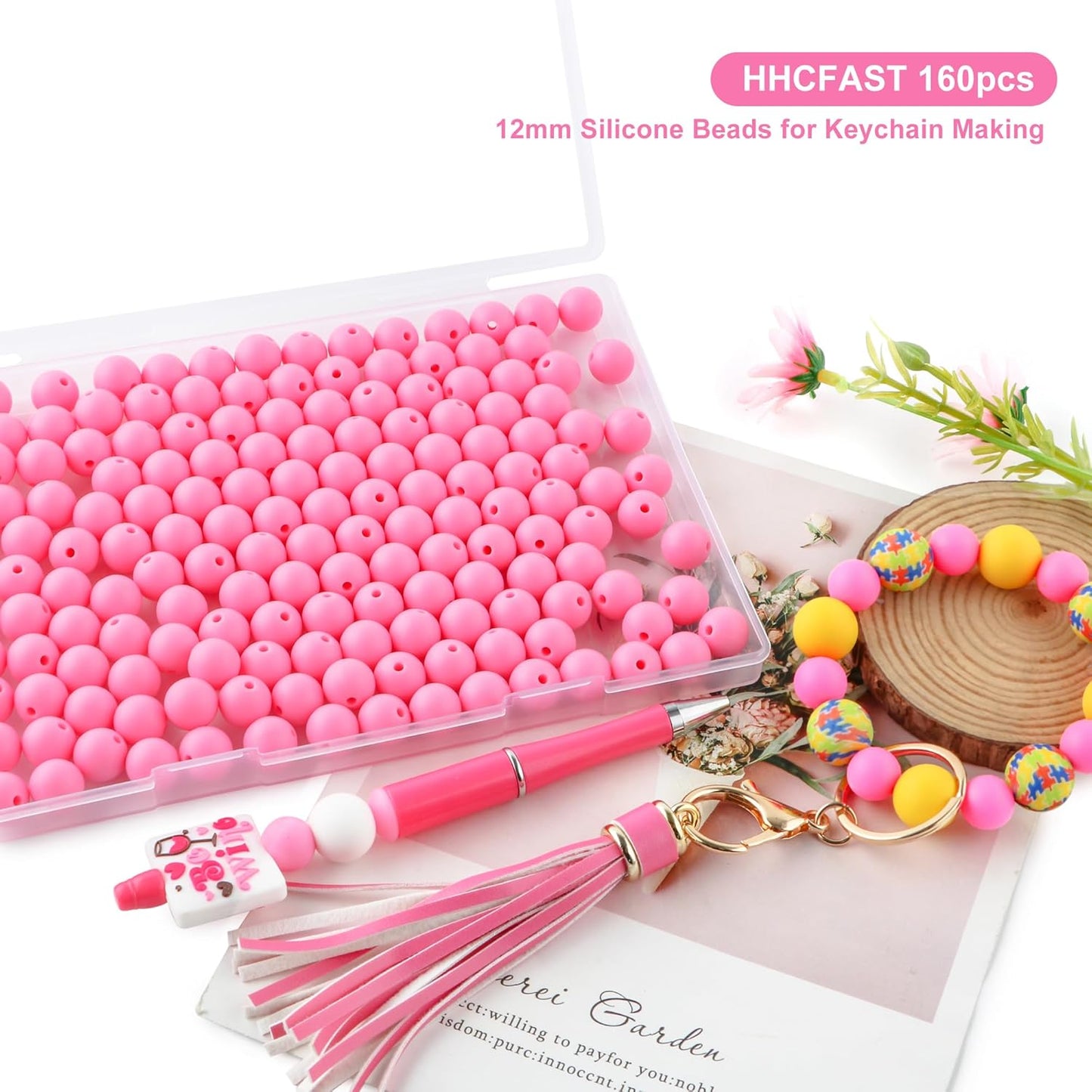 65Pcs 19mm Silicone Beads for Keychain Making Bracelet Necklace, Bulk Round Silicone Beads for Pens（Christmas Green） - Colors A