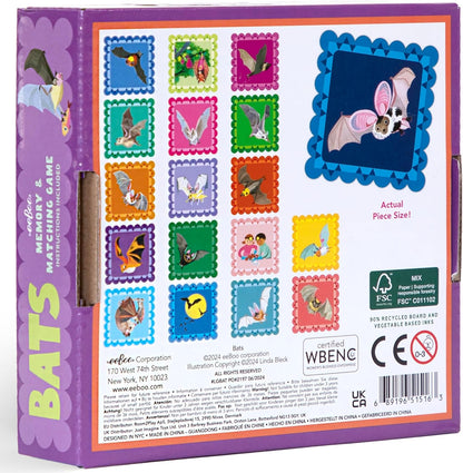 eeBoo: Memory & Matching Game- Little Birds- 18 Illustrated Matching Pairs, Concentration Tile Game, Informational Insert, Kids Ages 4+, 1-4 Players