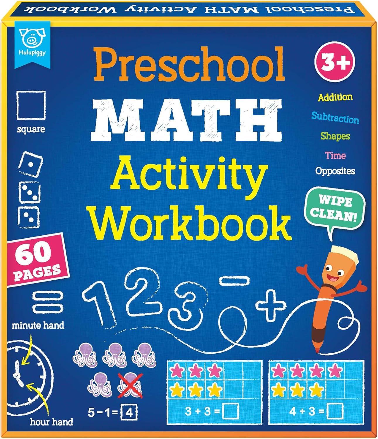 Preschool Learning Activities 60 Reusable Pages, Tracing Letter Number Handwriting Practice Book for Kids, Montessori Autism Educational Fine Motor Toddler Learning Toys for 3 4 5 Year Olds