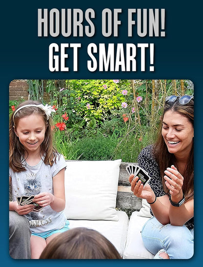 SMART CARDS DINOSAURS Card Game - Matching Pairs, Snap, Trumps, Rummy, Happy Families (7 Games To Play) | Travel Game, Gift, Stocking Stuffer | for Adults, Kids, Boys, Girls | Age 5+, 1-8 Players