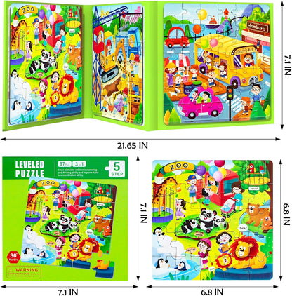 Magnetic Puzzles for Toddlers 1-3, Cartoon Mermaid Magnet 3 in 1 Jigsaw Puzzle, Kids Travel Puzzles Toys, Preschool Learning Toy for Kids 1-8 Year (Mermaid)