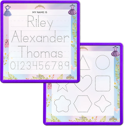 Kid's Name Tracing Board | Dry Erase Letter Tracing | Reusable Writing Practice Board | Personalized | Ballet Theme