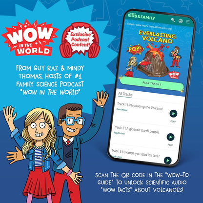 Wow in The World Everlasting Volcano | Erupt Your Volcano Again & Again, Slime Lava, Rubber Lava Rocks, Companion Audio Content, Bonus Reusable Science Tool, STEM Toy for Kids 4+ by Thames & Kosmos