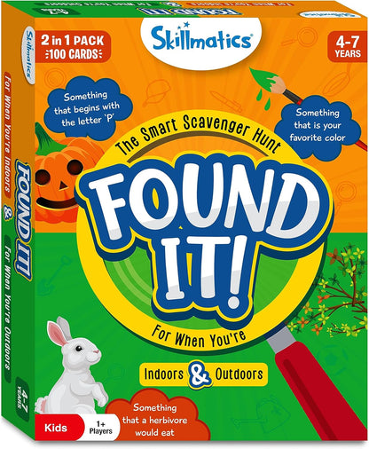 Skillmatics Outdoor Scavenger Hunt Card Game - Found It, Learning Toys, Educational Game Collections, Gifts for Kids, Boys, Girls and Families, for Ages 4, 5, 6, 7, Perfect for Home, School, Playdates