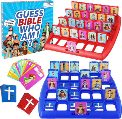 Guessing Bible Who I Am Game? – Bible Trivia Card Game for Kids & Families, 24 Holy Bible Characters with Life Story & Verse Cards, Christian Sunday School & Youth Group Games Catholic Gifts