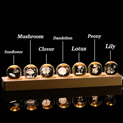 3d Crystal Ball Solar System Crystal Ball with Led Lamp Base - Best Birthday Science Gifts For Man Teacher Boy Kids Girls Men - Galaxy Jupiter Saturn Moon Earth Solar System Space Astronomy Gifts