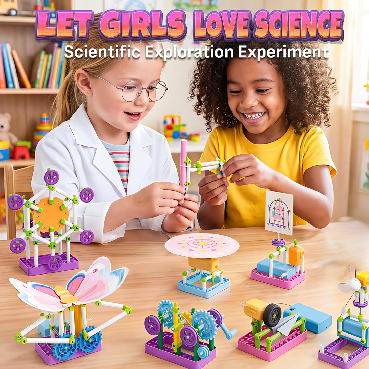 SMILESSKIDDO 100+ Girls Science Kit for Kids Ages 5 6 7 8 10 | STEM Toys for Girl | Birthday Gift Ideas for 5+ Year Old Girls | Learning & Educational Projects with Fun Experiments (8018E)