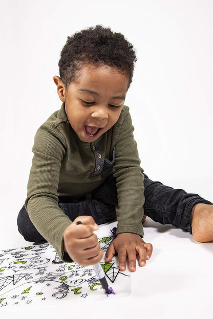 Modern-Twist 100% Plastic Free Silicone Waterproof, Dishwasher Safe Doodle Mat, Single Mat, Alphabet Animals