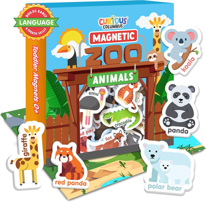 Curious Columbus Vehicles Fridge Magnets for Toddlers 1-3 Year Olds| Large Foam Refrigerator Magnets for Kids Baby and 3-5 Years Old | Magnetic ABC Learning | Educational Toys Babies to Preschool