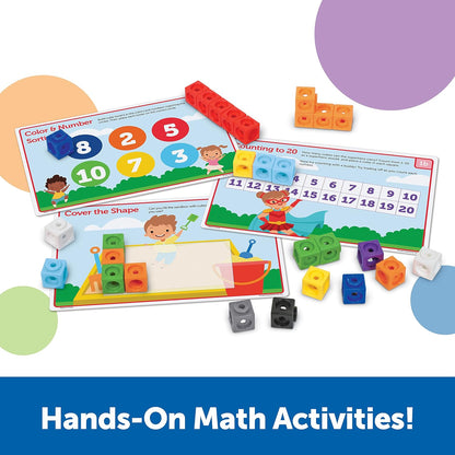 Learning Resources MathLink Cubes Kindergarten Math Activity Set Sea Adventures! - 115 Pieces, Age 5+, STEM Teaching Toys, Kindergartner Games