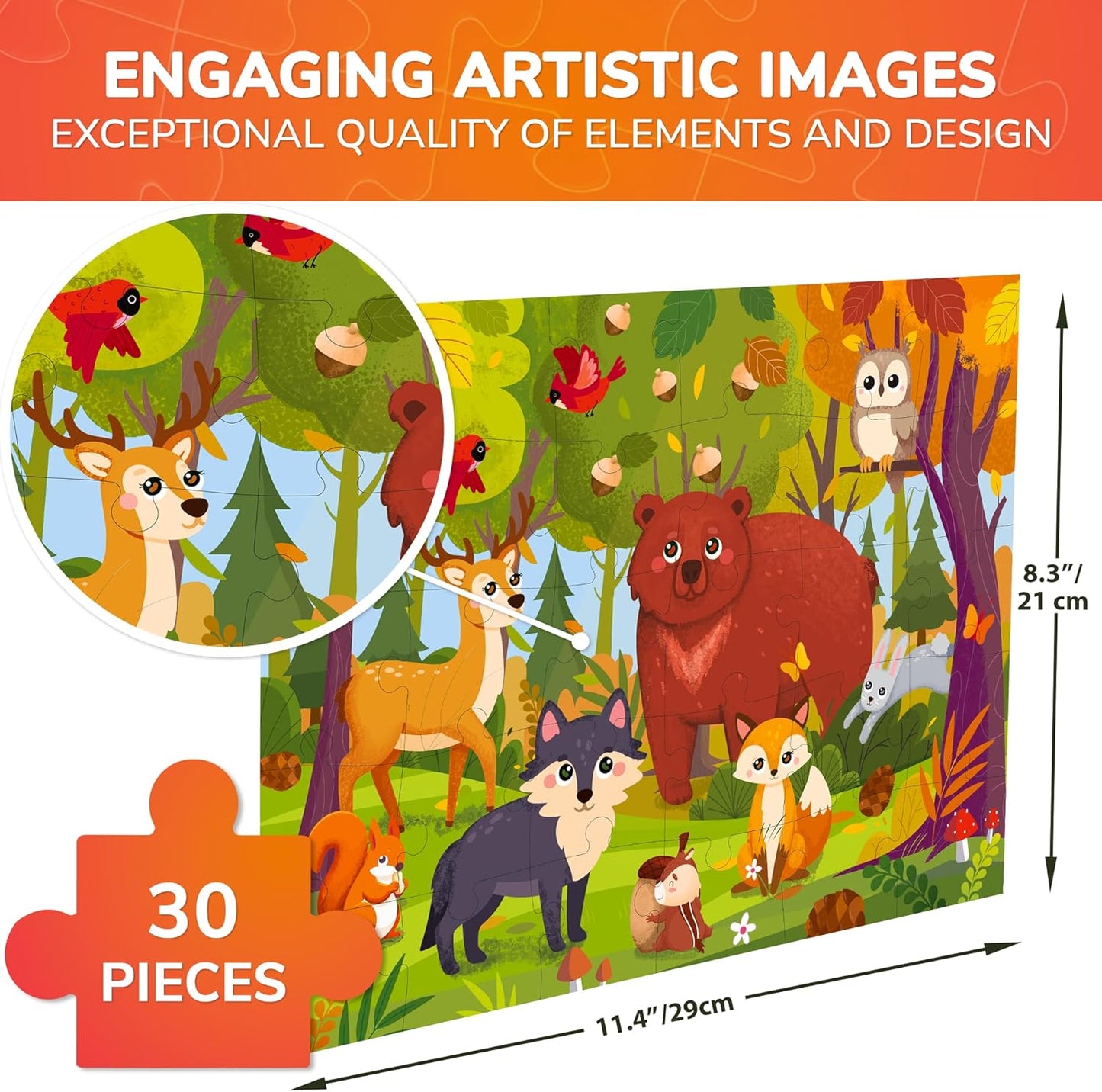 QUOKKA Puzzles for Kids Ages 3-5 - 30 Pieces Puzzles for Toddlers 2-4 - Sea World Learning Jigsaw Puzzles for Kids 4-6 Years Old - Educational Toys for Boy and Girl
