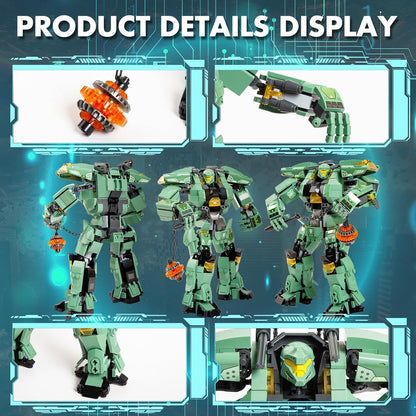 Transforming Robot Mech Building Block Sets, Destroy Warrior City Soldier Mech Model Action Mech Model Building Kit, Cool Robots Toys Gift for Adults and Kids Boys 6 7 8 10+, （542 PCS）