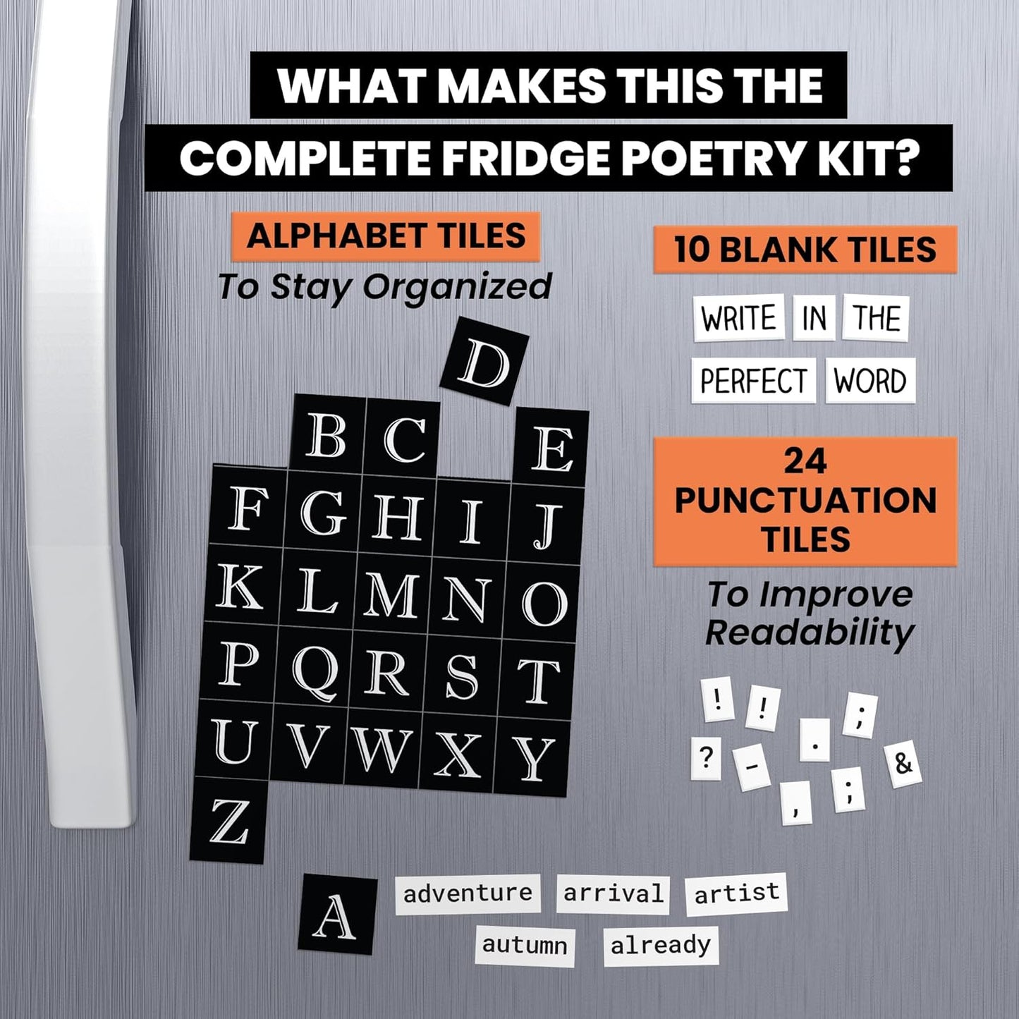 The Essential Kit of Word Magnets - Everything Needed for Fun Fridge Poetry - 797 Magnetic Words Compatible with Most Other Kits - Experience the Fun of Creative Word Play and Self Expression
