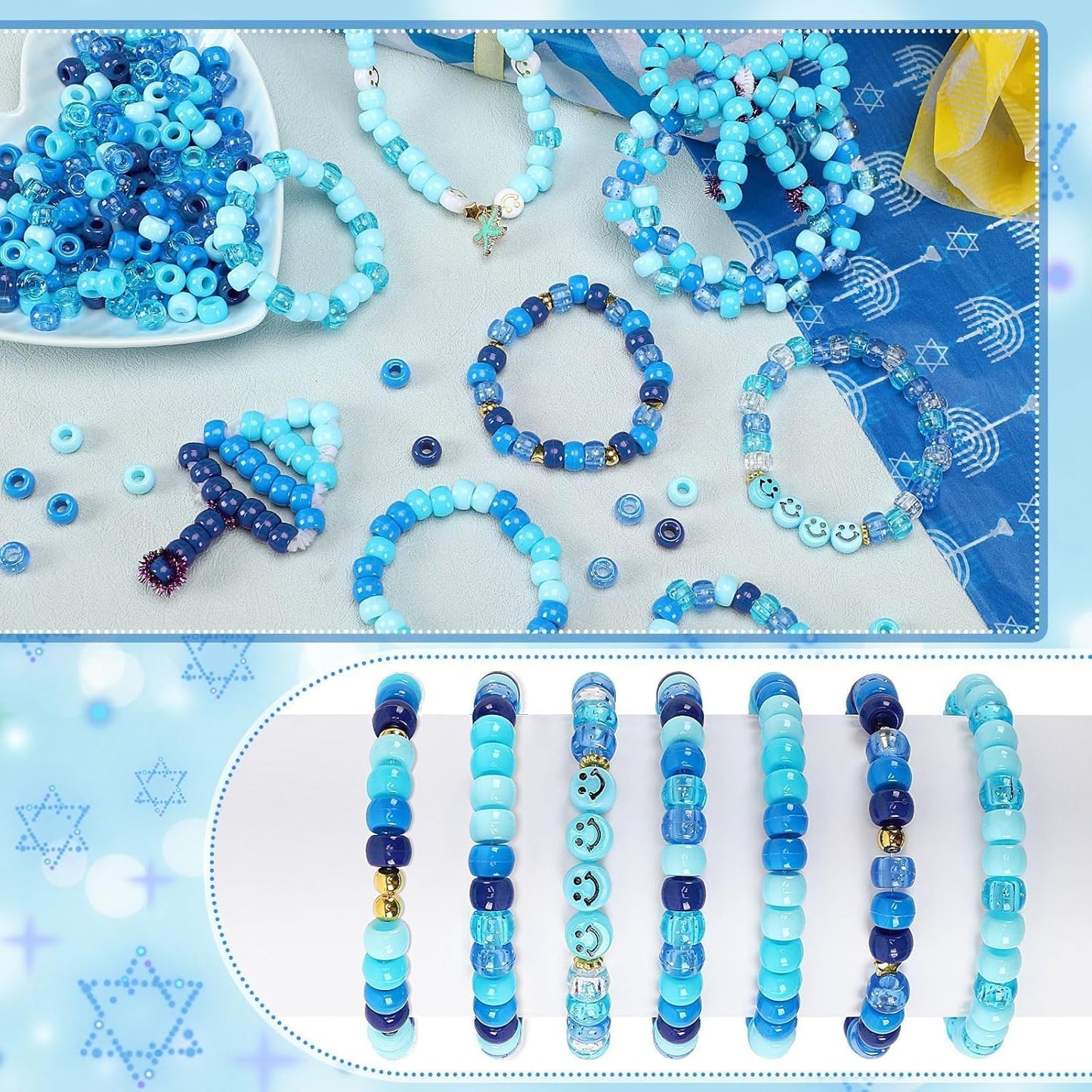 UPINS 1200Pcs Christmas Pony Beads Friendship Plastic Small Hair Beads Red Green White Pony Beads for Necklace Supplies (Christmas)