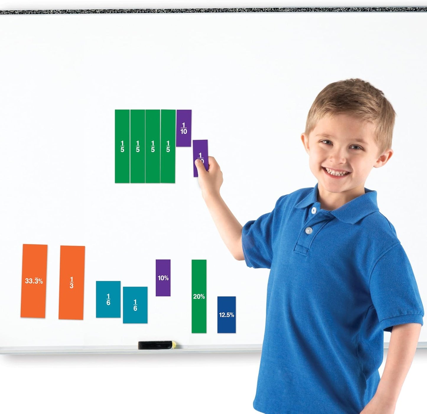 Learning Resources Double-Sided Magnetic Fraction Squares, Math Manipulations, 51 Pieces, Ages 6+