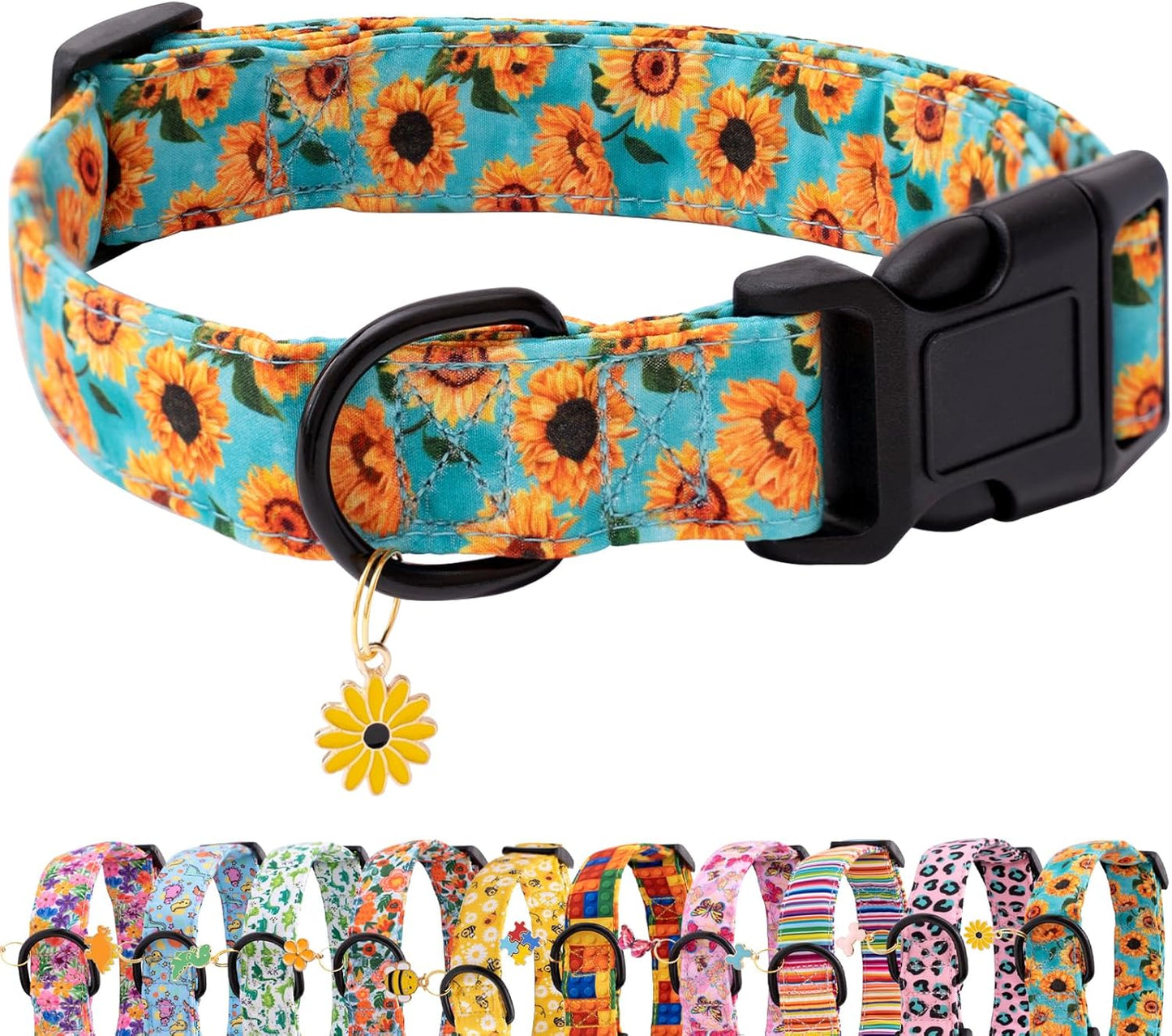 Faygarsle Dog Collar for Small Medium Large Dogs Colorful Puppy Collars for Female Dogs Toy Building Blocks Patterned Pet Collars for Summer Spring Wedding Puppy Girl Dog Collar M