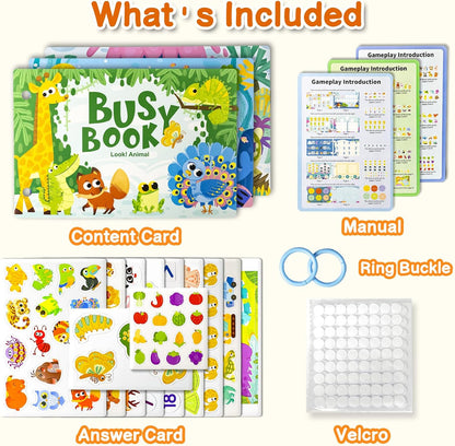3 Pack Busy Books for Toddlers, Montessori Quiet Book, Preschool Learning Activities Educational Workbook, Sorting Matching Sticker Fixing, Gifts for Kids Age 3+ (Farm, Vehicle, Weather)