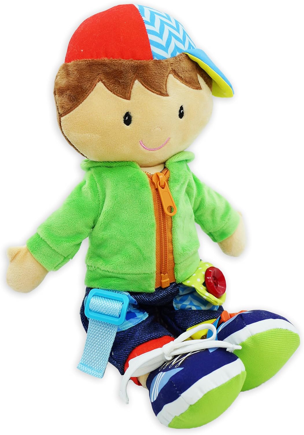 June Garden 16" Dressy Friends Bunnie - Educational Stuffed Plush Doll for Kids and Toddlers 2 Years and Up - Montessori Soft Toy Doll