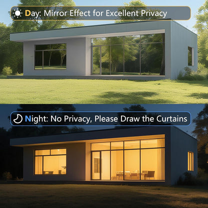 LEMON CLOUD Window Film, Decorative Window Privacy Film, Window Film Privacy Static Cling Frosted, Anti-UV Sun Blocker Heat Control for Home(Grayish Black, 17.5 x 78.7 inches)