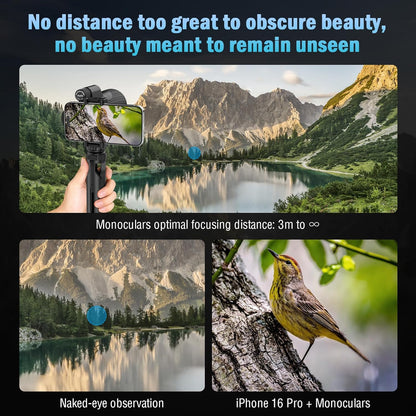 15×55 Monocular Telescope, HD High Powered with Tripod and Phone Adapter, BAK4 Prism, Waterproof & Fogproof, Lightweight for Bird Watching Hunting Hiking and Landscape Photography