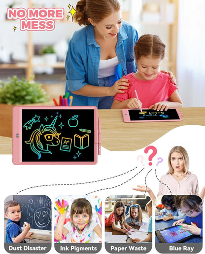 KOKODI 15 Inch LCD Writing Tablet with Anti-Lost Stylus, Erasable Doodle Board Colorful Toddler Drawing Pad, Car Travel School Games Toys for 3 4 5 6 7 8 Kids, Birthday Gift for Girls Boys Blue