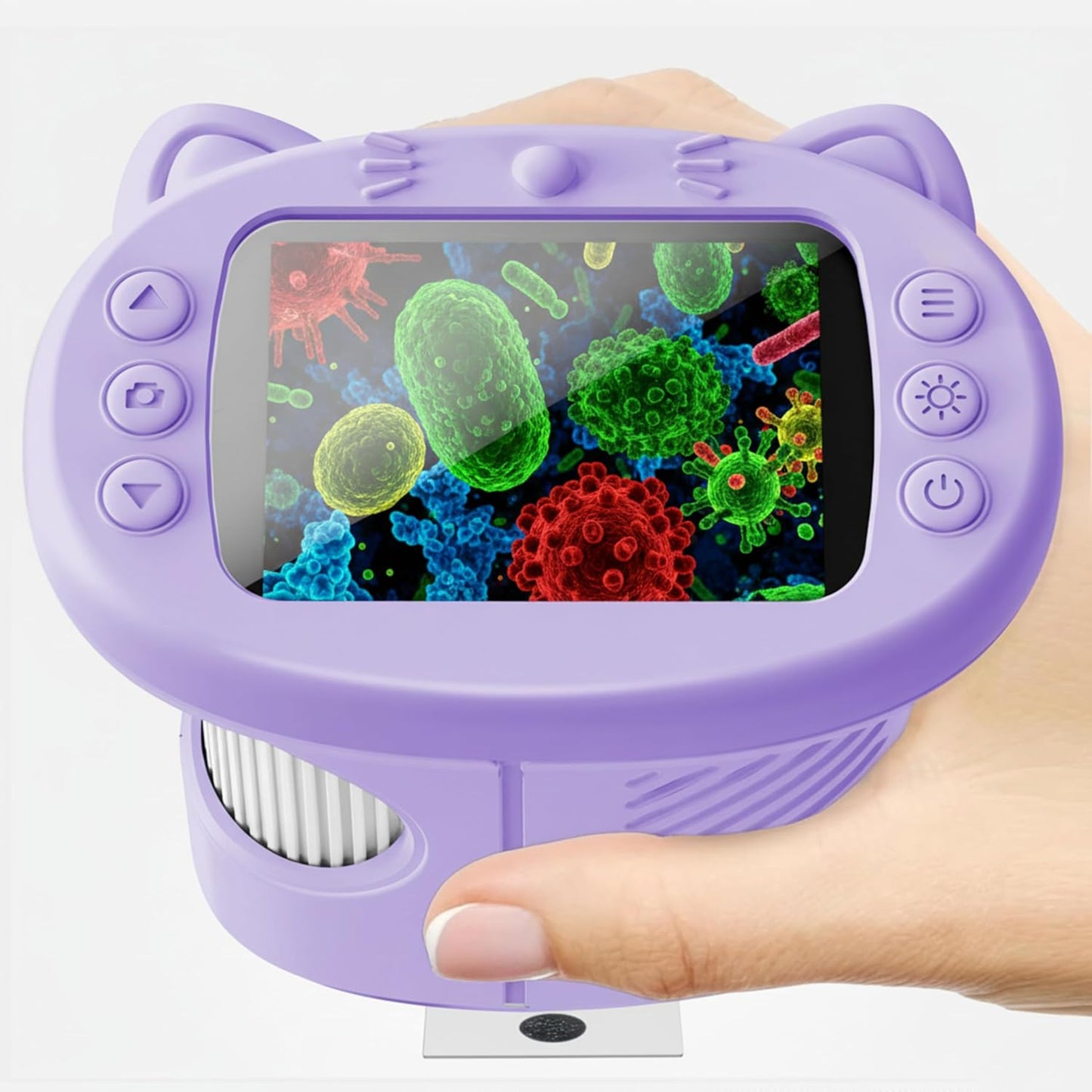 Kids Microscope, 1000X Portable Mini Pocket Microscope with 2.4″ IPS Screen & 8 LEDs, Rechargeable, STEM Educational Science Kit Toys, Best Christmas Birthday Gifts for 4-12 Year Old Girls