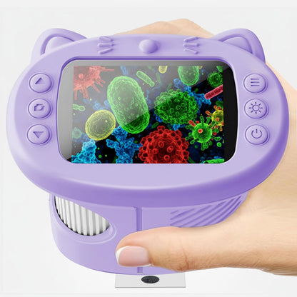 Kids Microscope, 1000X Portable Mini Pocket Microscope with 2.4″ IPS Screen & 8 LEDs, Rechargeable, STEM Educational Science Kit Toys, Best Christmas Birthday Gifts for 4-12 Year Old Girls