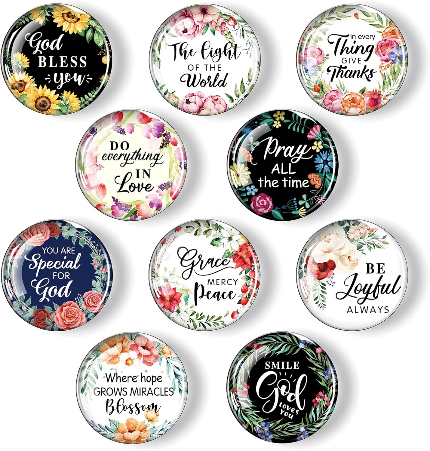 Weewooday 10 Pcs 2026 Inspirational Refrigerator Fridge Magnets Motivational Magnets Bulk Graduation Gift Funny Glass Quote Magnetic Decor for Cabinet Kitchen Whiteboard Locker Office Accessories