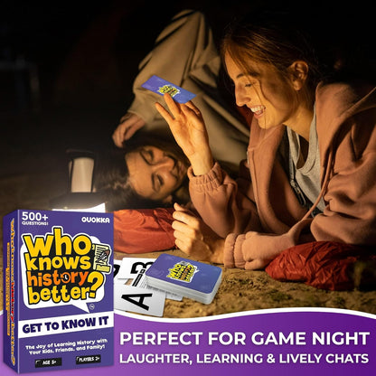 QUOKKA Board Games for Kids 8-12 and Family - Set of 4 Who Knows It Better? - 2000+ Questions Across Biology, Culture, STEM and Math - Educational Trivia Cards for Learning and Game Night
